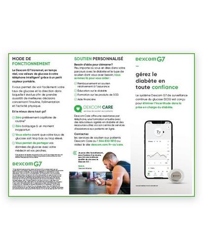 Brochure Dexcom G7 pour les personnes atteints de diabete de type 1 en français